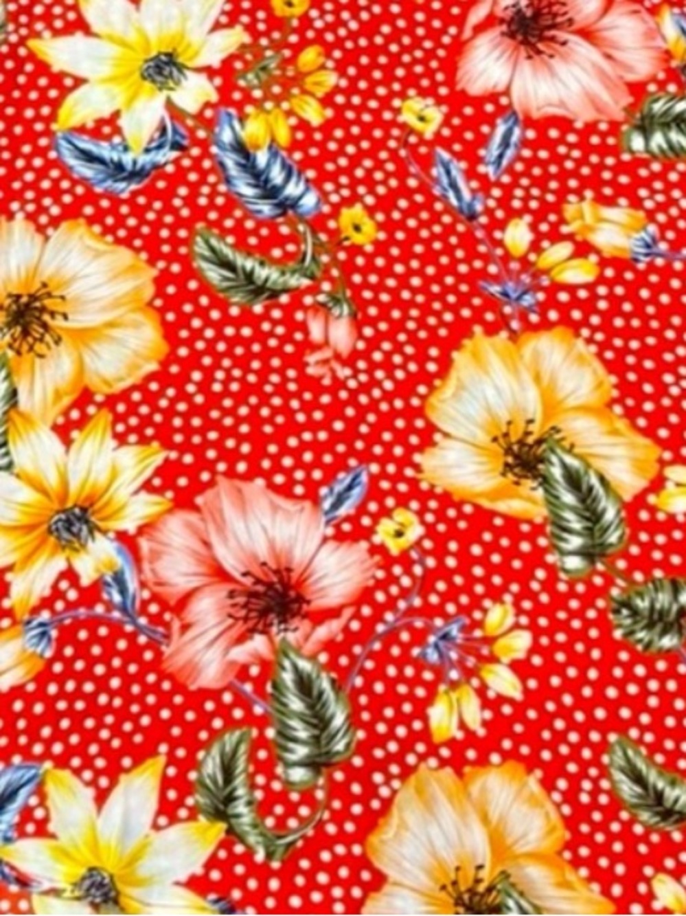 Umgee Floral Polka Dot Off The Shoulder Mini Dress Red Size Medium - Picture 6 of 8